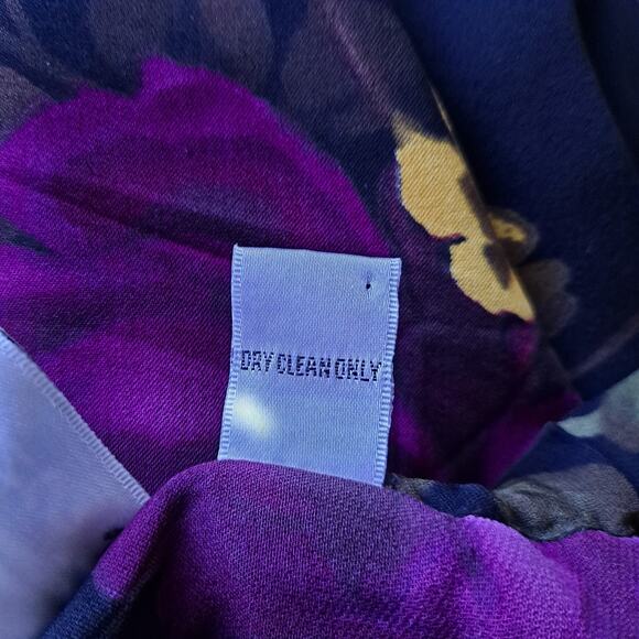 Chico's Design Floral Skirt 100% Silk Side Slits A-Line Maxi Multicolor Size M - Picture 10 of 10